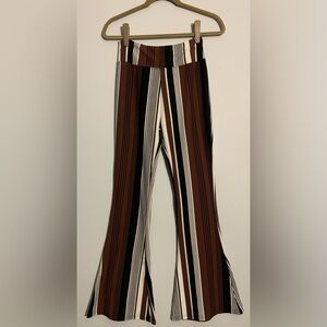 Satina High Waisted Striped Flare Palazzo Bell Bottoms Yoga Pants Size Mediun